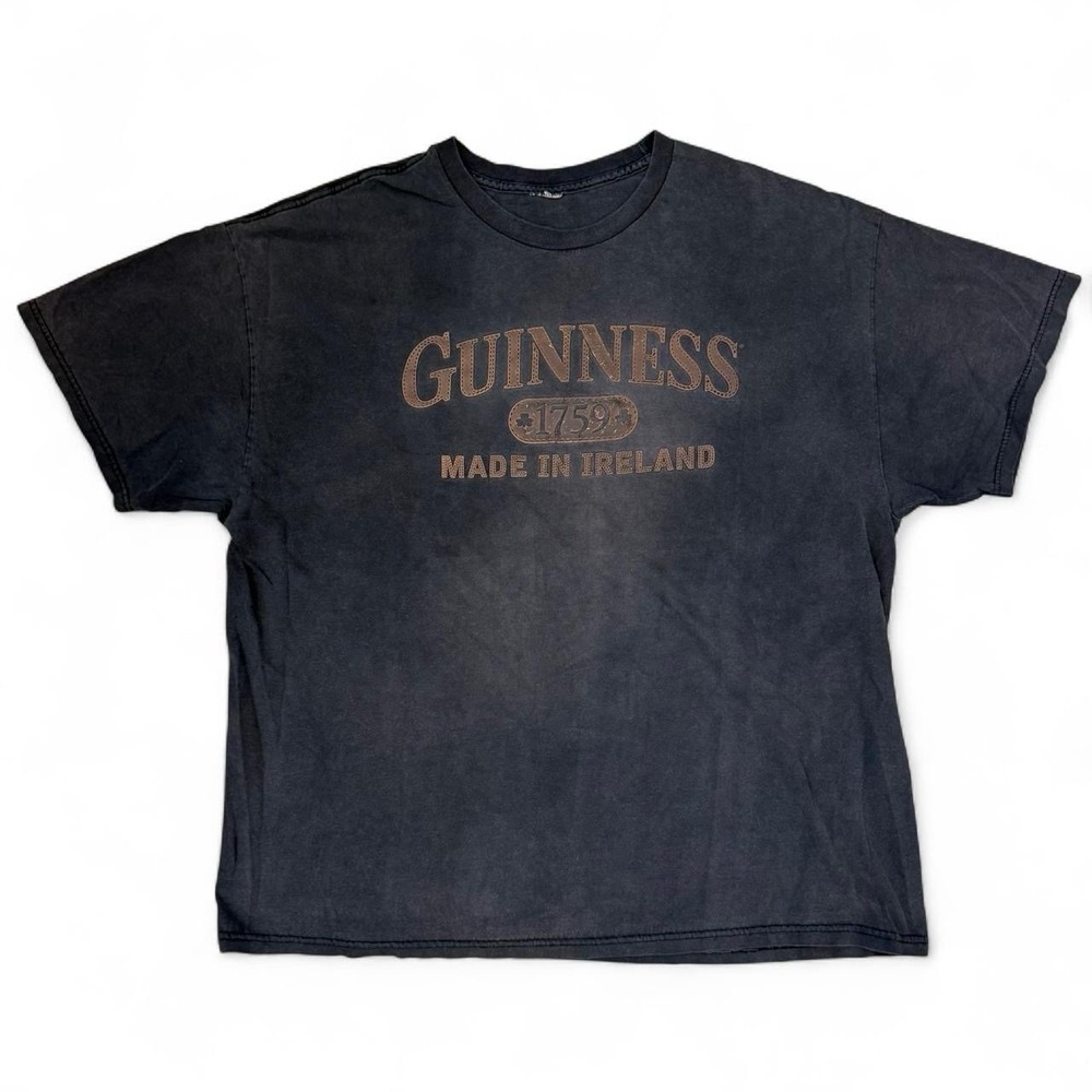 Vintage Guinness Faded Black T-Shirt Men's Size XXL Ireland Distressed Tee 90s